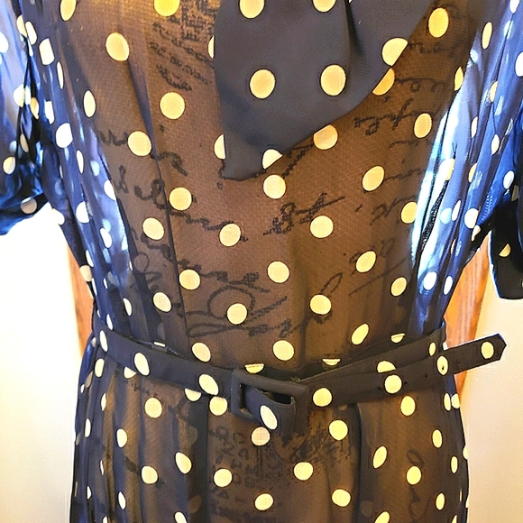 🍸Vintage🔹️{Dayne Taylor}🔹️40's Sheer Dress🔹️Deco Rhinestone Brooch - Picture 5 of 9
